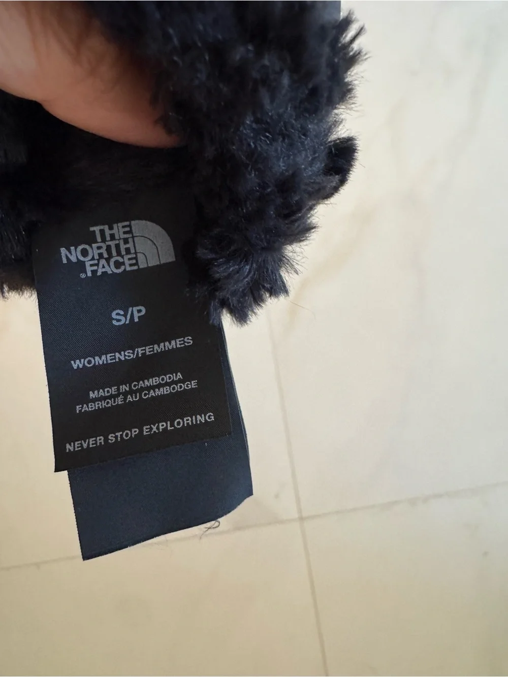 The North Face Black Quilted Winter Gloves with Faux Fur Trim